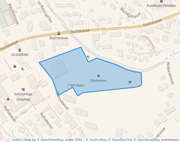 walking in Sportanlage Zendenfrei map in Obfelden