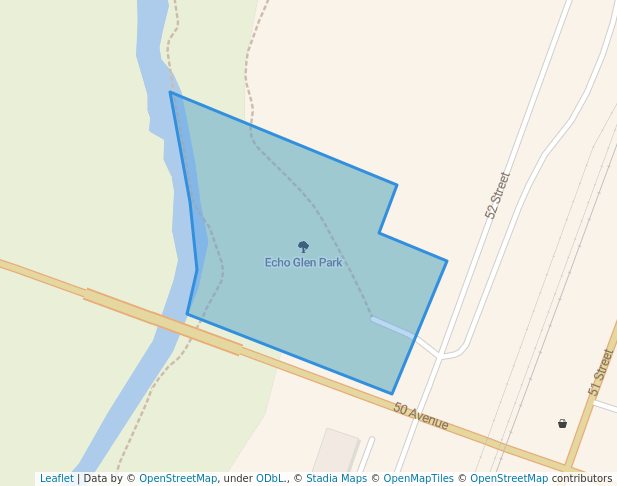 walking in Echo Glen Park map in Gibbons