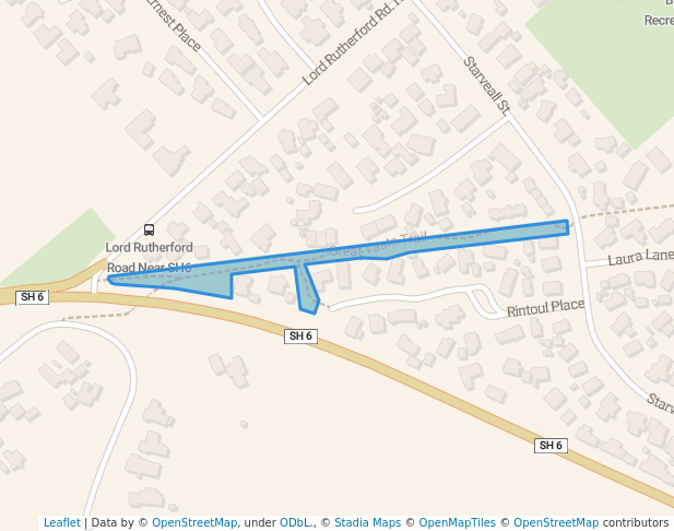 walking in Starveall Street Walkway map in Brightwater