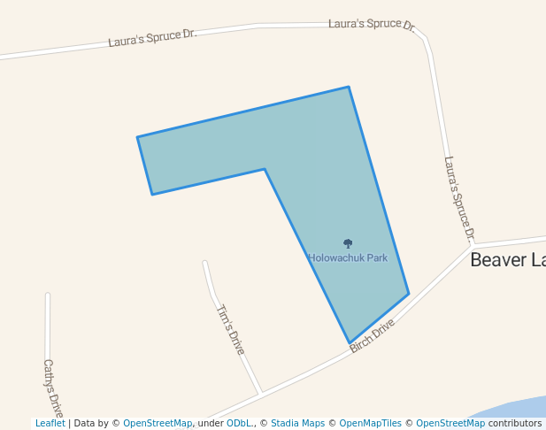 walking in Holowachuk Park map in Lac la Biche
