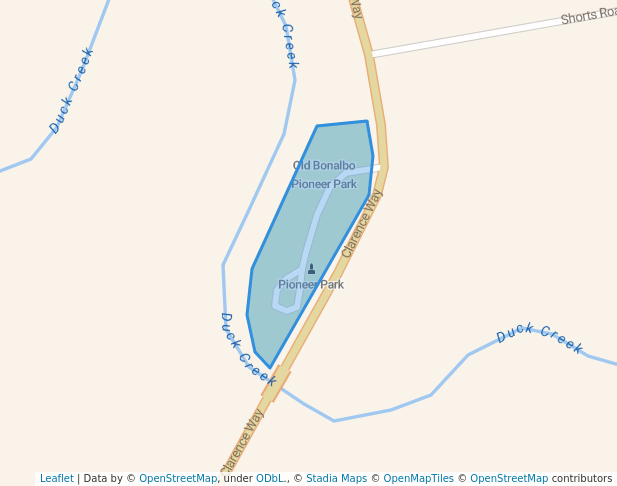 walking in Old Bonalbo Pioneer Park map in Old Bonalbo