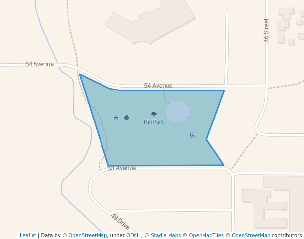 walking in KinPark map in Smoky Lake