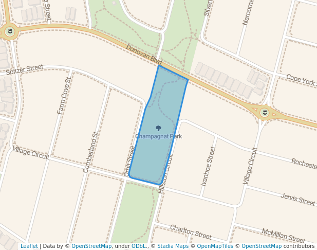 walking in Champagnat Park map in Gregory Hills