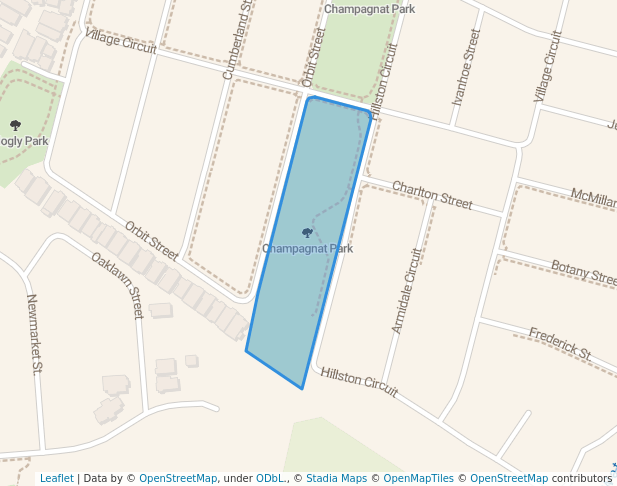 walking in Champagnat Park map in Gregory Hills
