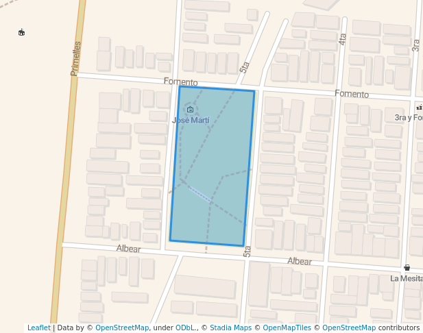 walking in Parque Palatino map in La Habana