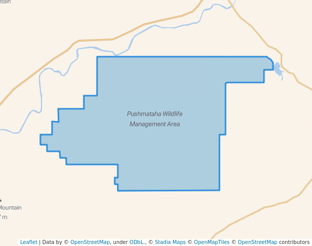 walking in Pushmataha Wildlife Management Area map in Clayton