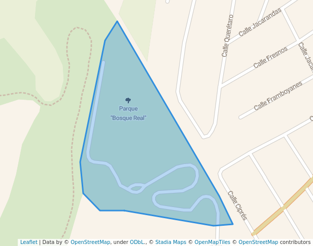 walking in Parque "Bosque Real" map in Naucalpan de Juárez
