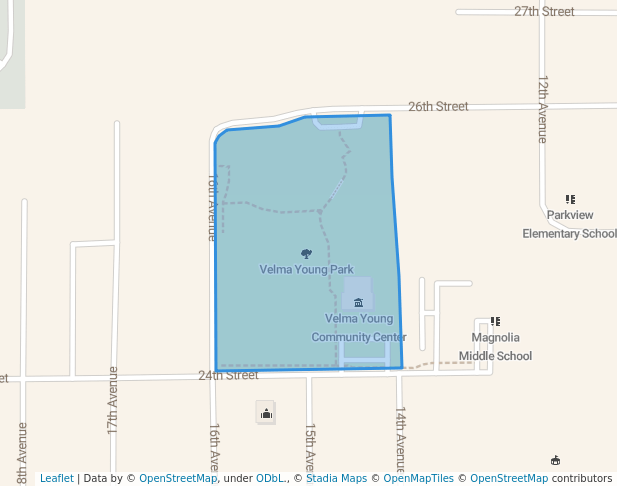 walking in Velma Young Park map in Meridian