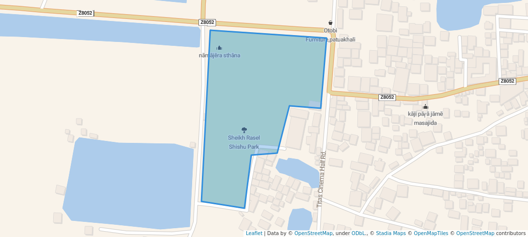 walking in Sheikh Rasel Shishu Park map in Patuakhali