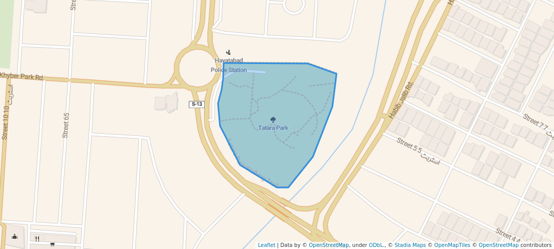 walking in Tatara Park map in Peshawar