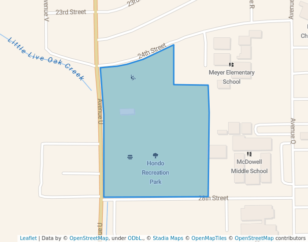 walking in Hondo Recreation Park map in Hondo