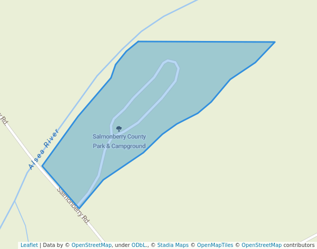 walking in Salmonberry County Park & Campground map in Alsea