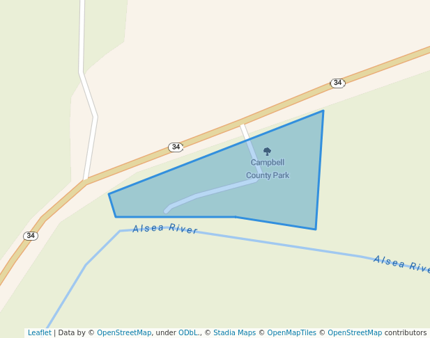 walking in Campbell County Park map in Alsea