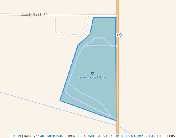 walking in Enoch Stuart Park map in Brownfield