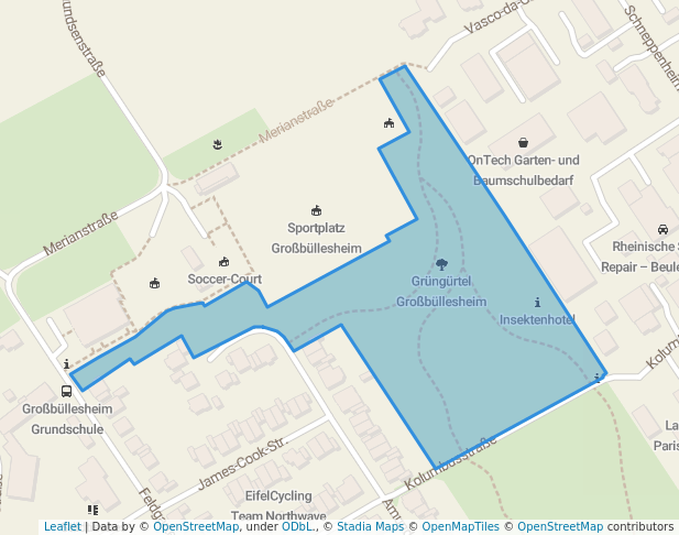 walking in Grüngürtel Großbüllesheim map in Euskirchen