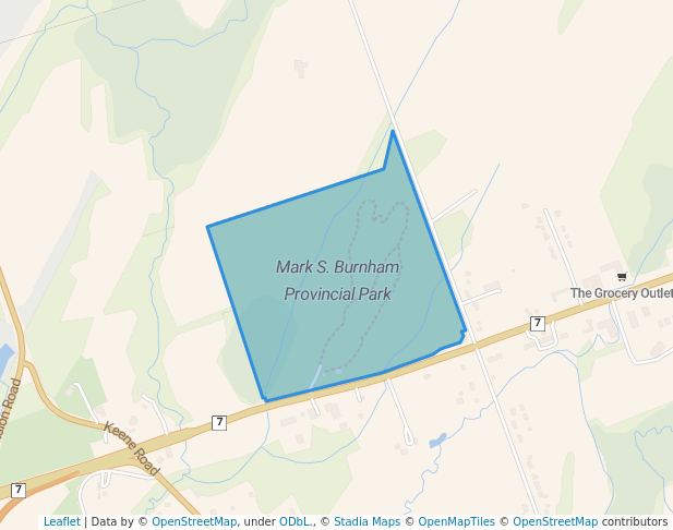 walking in Mark S. Burnham Provincial Park map in Douro