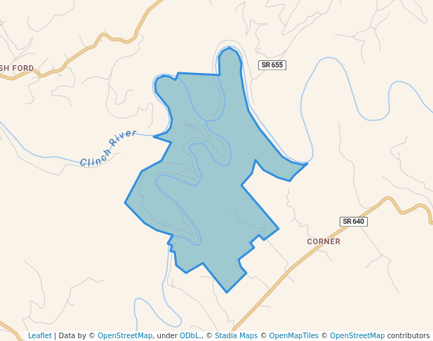 walking in Pinnacle Natural Area Perserve map in Honaker