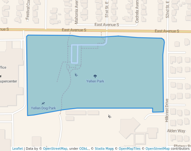 walking in Yellen Park map in Palmdale