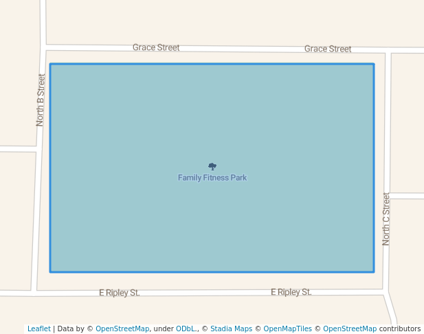 walking in Family Fitness Park map in Brownfield