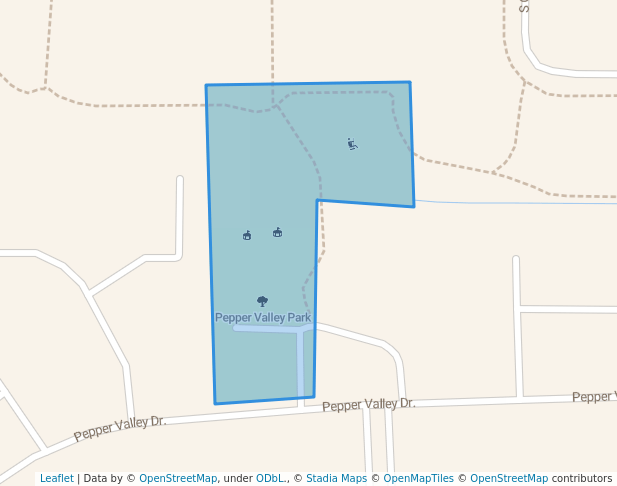 walking in Pepper Valley Park map in Geneva