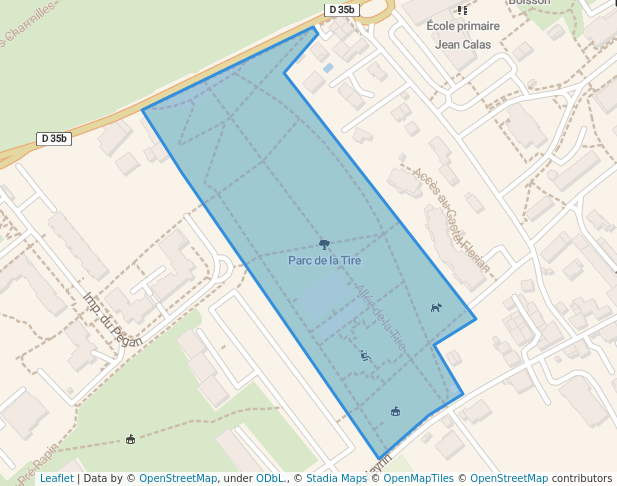 walking in Parc de la Tire map in Ferney-Voltaire