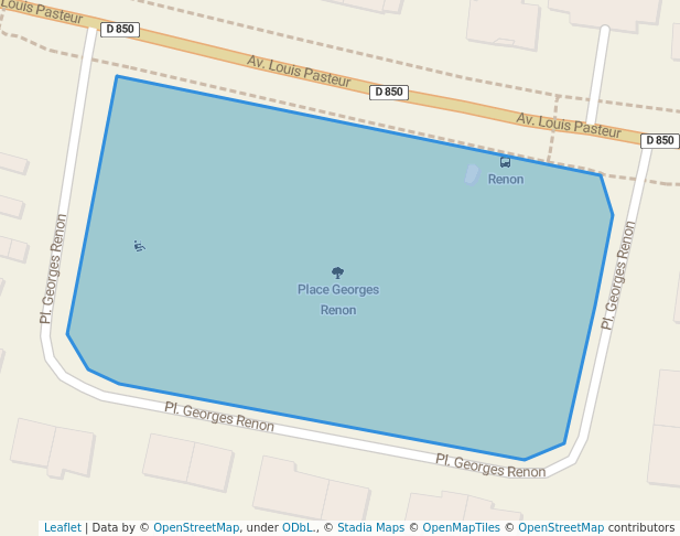 walking in Place Georges Renon map in Niort