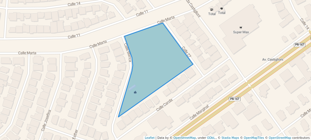 walking in Parque Pájaros map in Bayamón