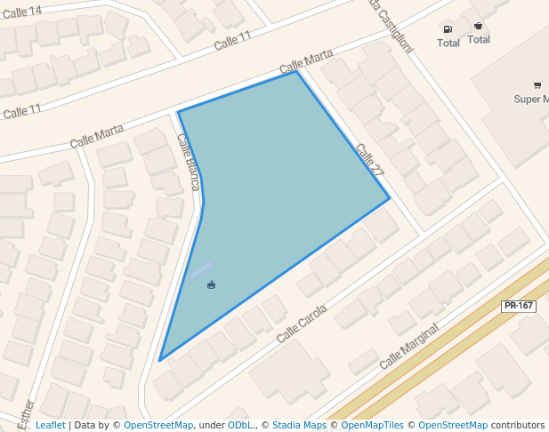 walking in Parque Pájaros map in Bayamón