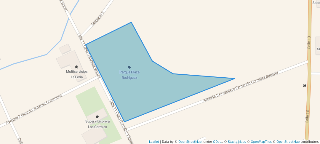 walking in Parque Plaza Rodríguez map in Liberia