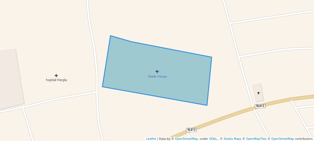 walking in Stade Hergla map in Hergla