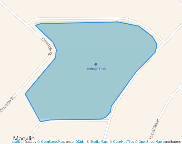 walking in Heritage Park map in Macklin