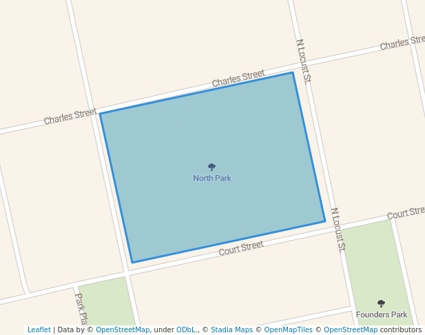 walking in North Park map in Monroe City