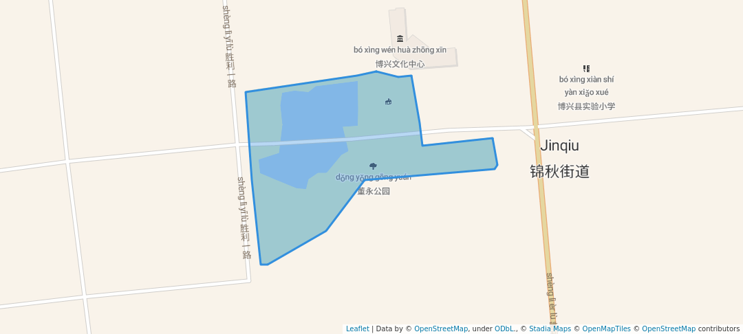 walking in 董永公园 map in Bin Zhou Shi