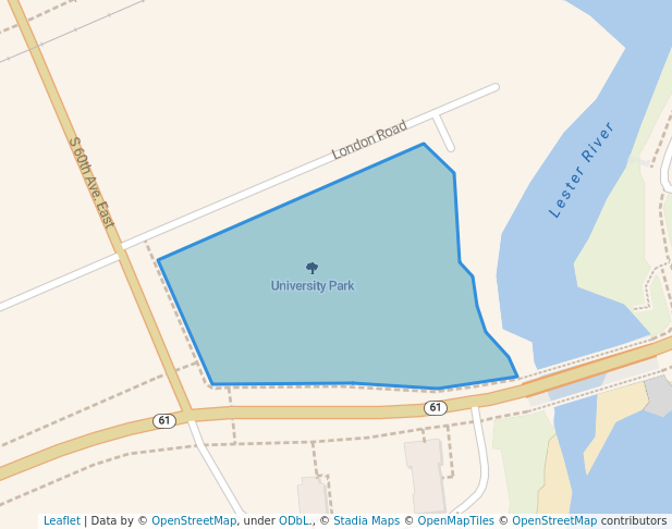 walking in University Park map in Duluth