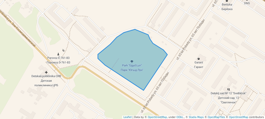 walking in Парк "Югыд Лун" map in Sosnogorsk