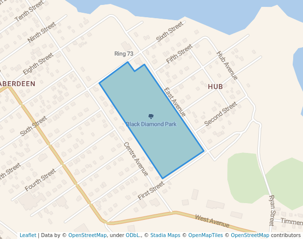 walking in Black Diamond Park map in Glace Bay