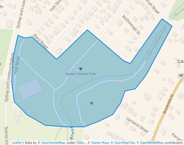 walking in Queen Victoria Park map in Glace Bay