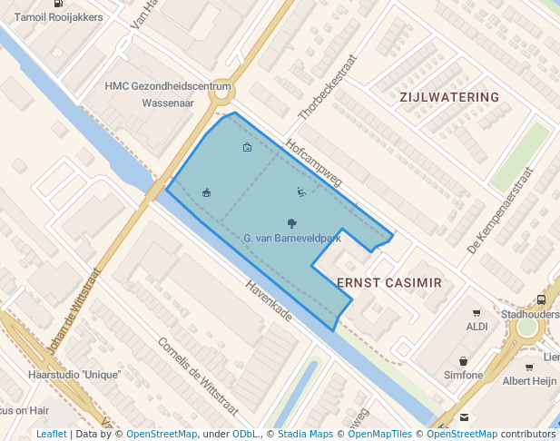 walking in G. van Barneveldpark map in Wassenaar
