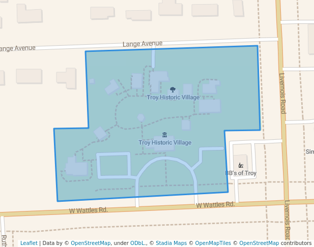 walking in Troy Historic Village map in Troy