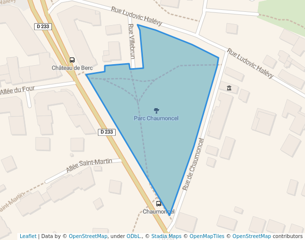 walking in Parc Chaumoncel map in Sucy-en-Brie