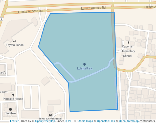 walking in Luisita Park map in Tarlac City