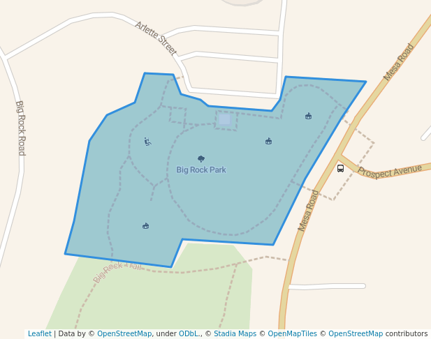 walking in Big Rock Park map in Santee