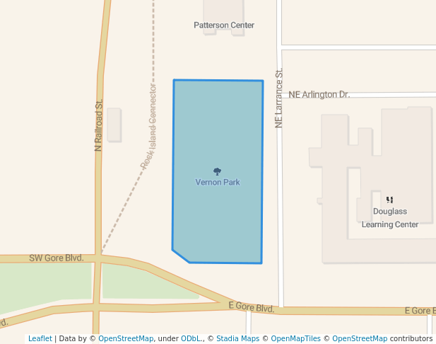 walking in Vernon Park map in Lawton