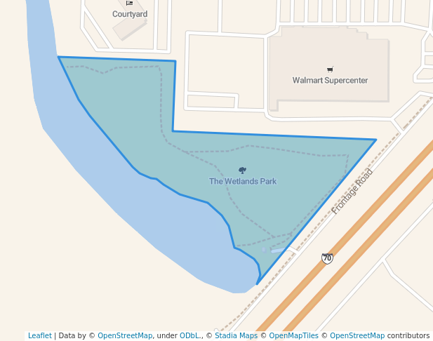 walking in The Wetlands Park map in Junction City