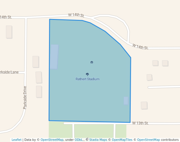 walking in Rathert Stadium map in Junction City