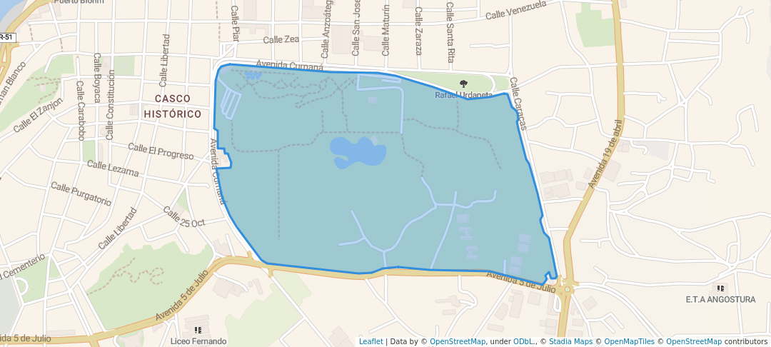 walking in Jardín Botánico map in Ciudad Bolívar