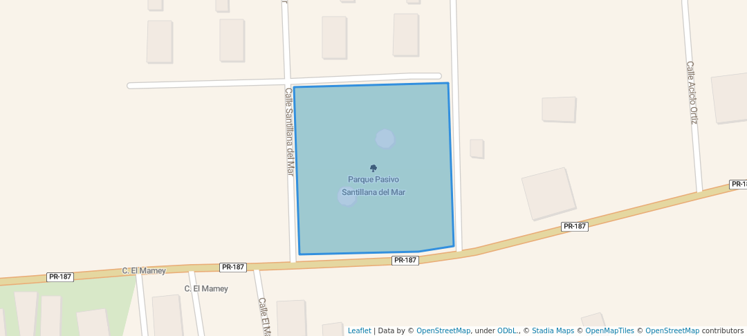 walking in Parque Pasivo Santillana del Mar map in Río Grande