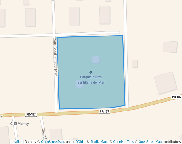 walking in Parque Pasivo Santillana del Mar map in Río Grande