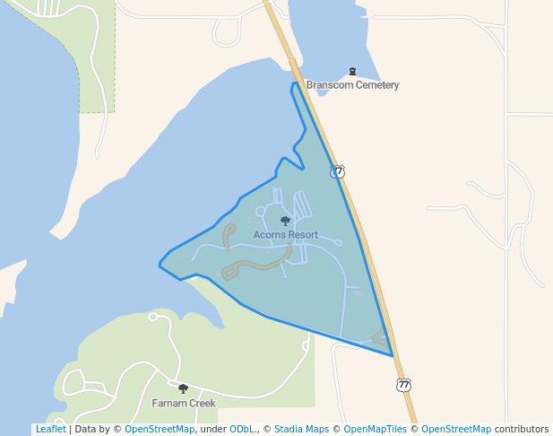 walking in Acorns Resort map in Milford