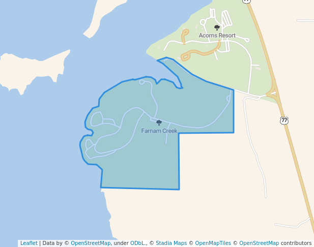 walking in Farnam Creek map in Milford